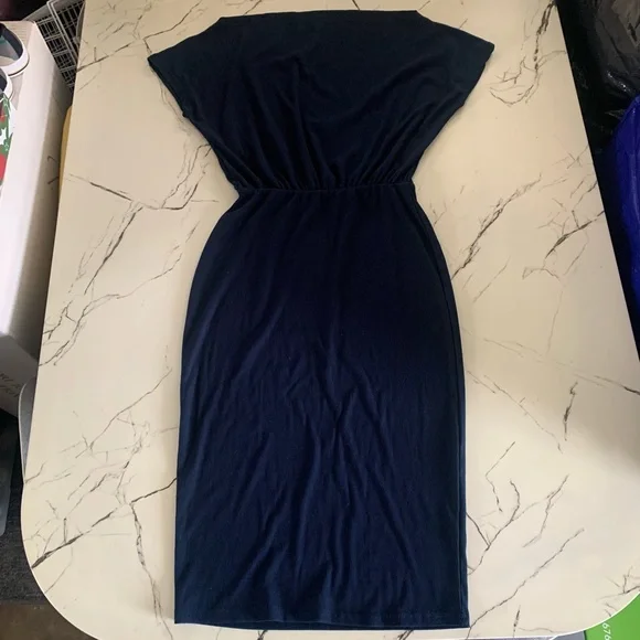 Amazon | Dresses | Amazon Basics Navy Blue Ribbed Dress | Poshmark